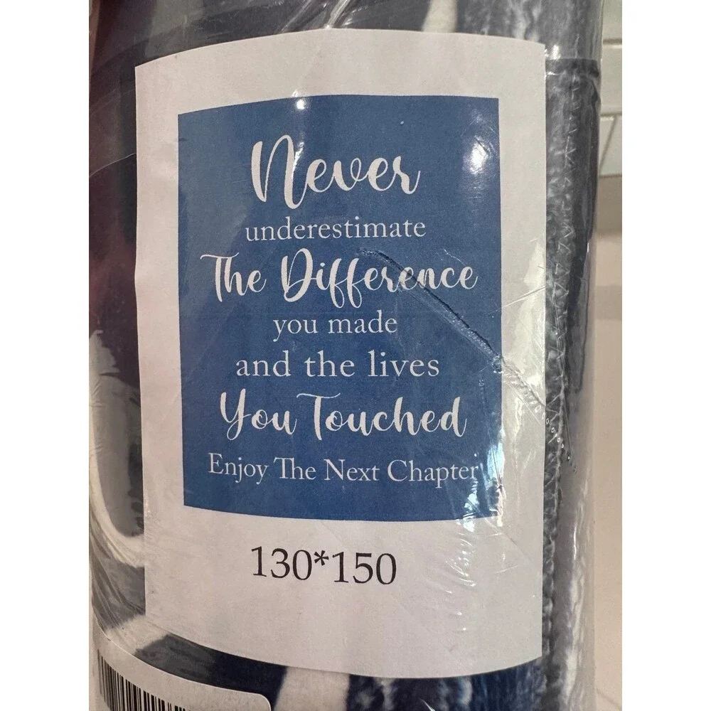 Retirement Gift Throw Blanket 51 x 59 “Never Underestimate the Difference